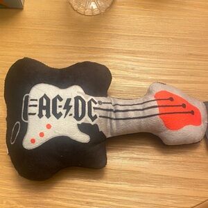 AC/DC Black and Red Guitar Dog Squeak krinkle dog toy squeaky #dogtoy #acdc